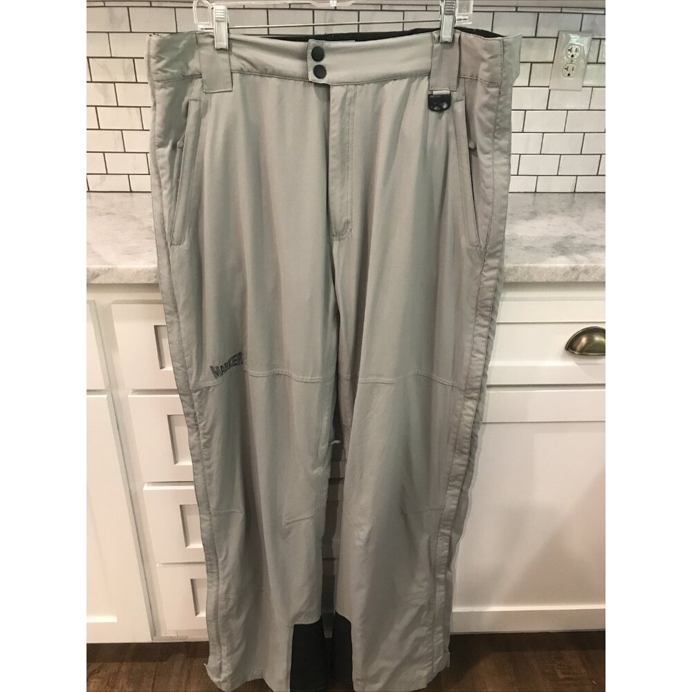 Marker Snow Ski Pants Mens XL Gray Snowboarding Adjustable Waist Zippered Legs